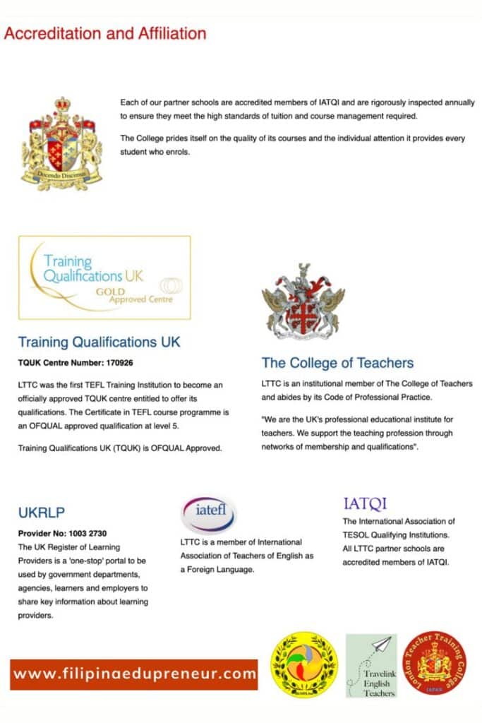 TESOL_TEFL Accreditation and Affiliation