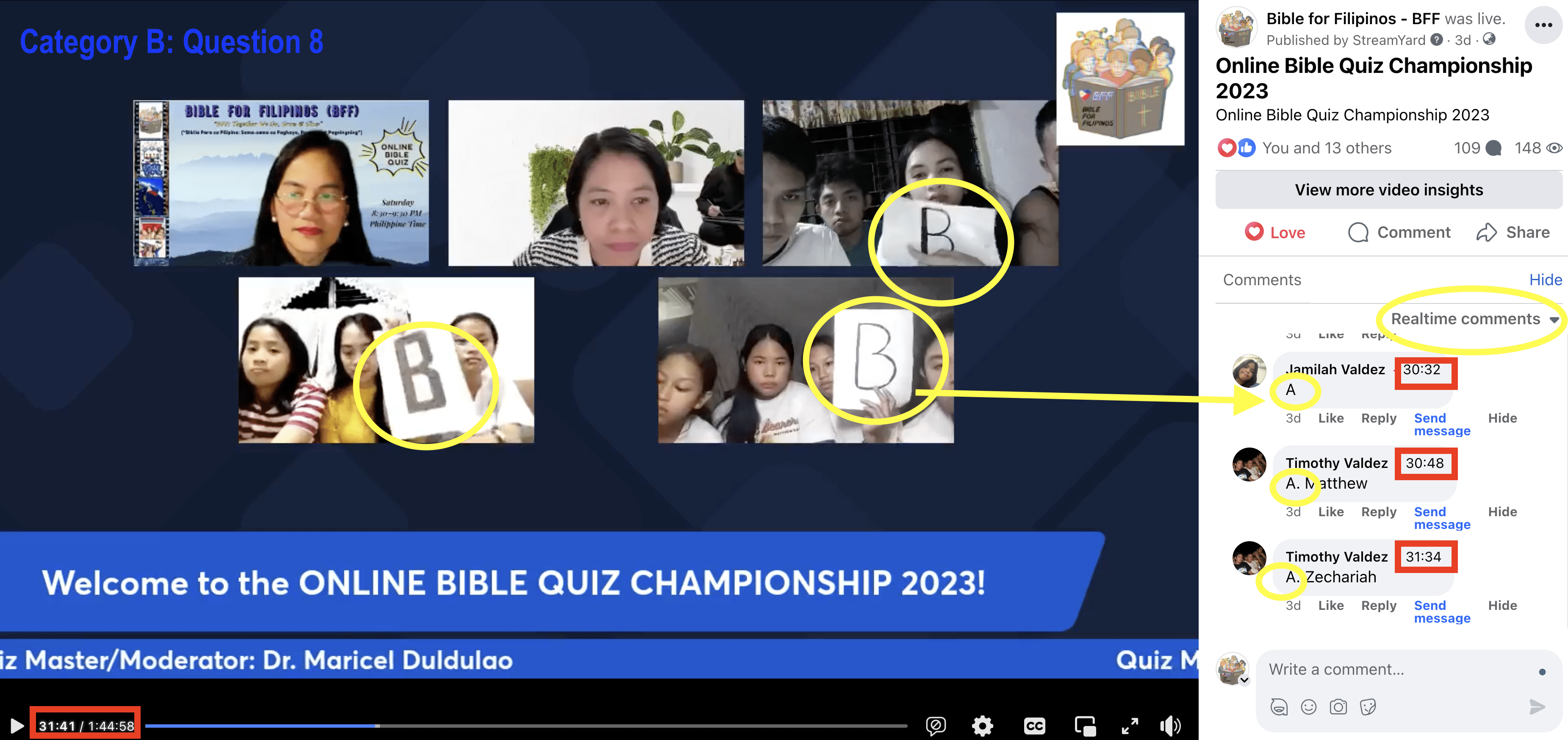 Bible Quiz Audience Participation