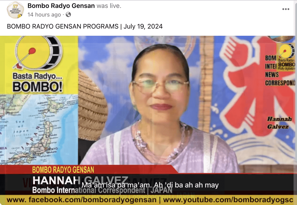 Bombo Radyo Gensan 7-18-2024